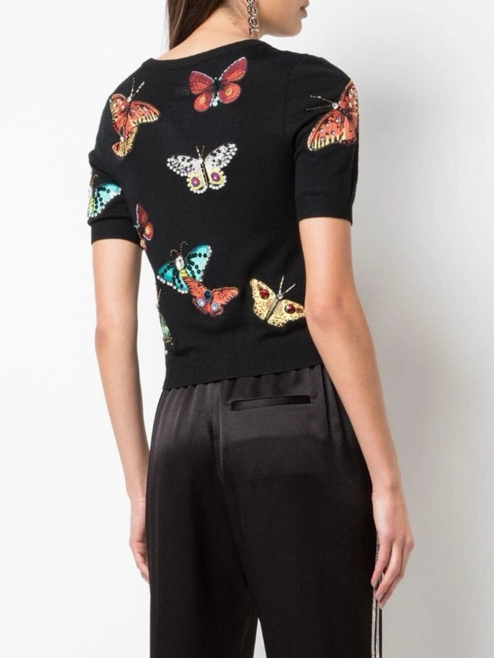 NWT Alice + Olivia Ciara Butterfly Embroidered Sweater Medium M - Picture 6 of 14